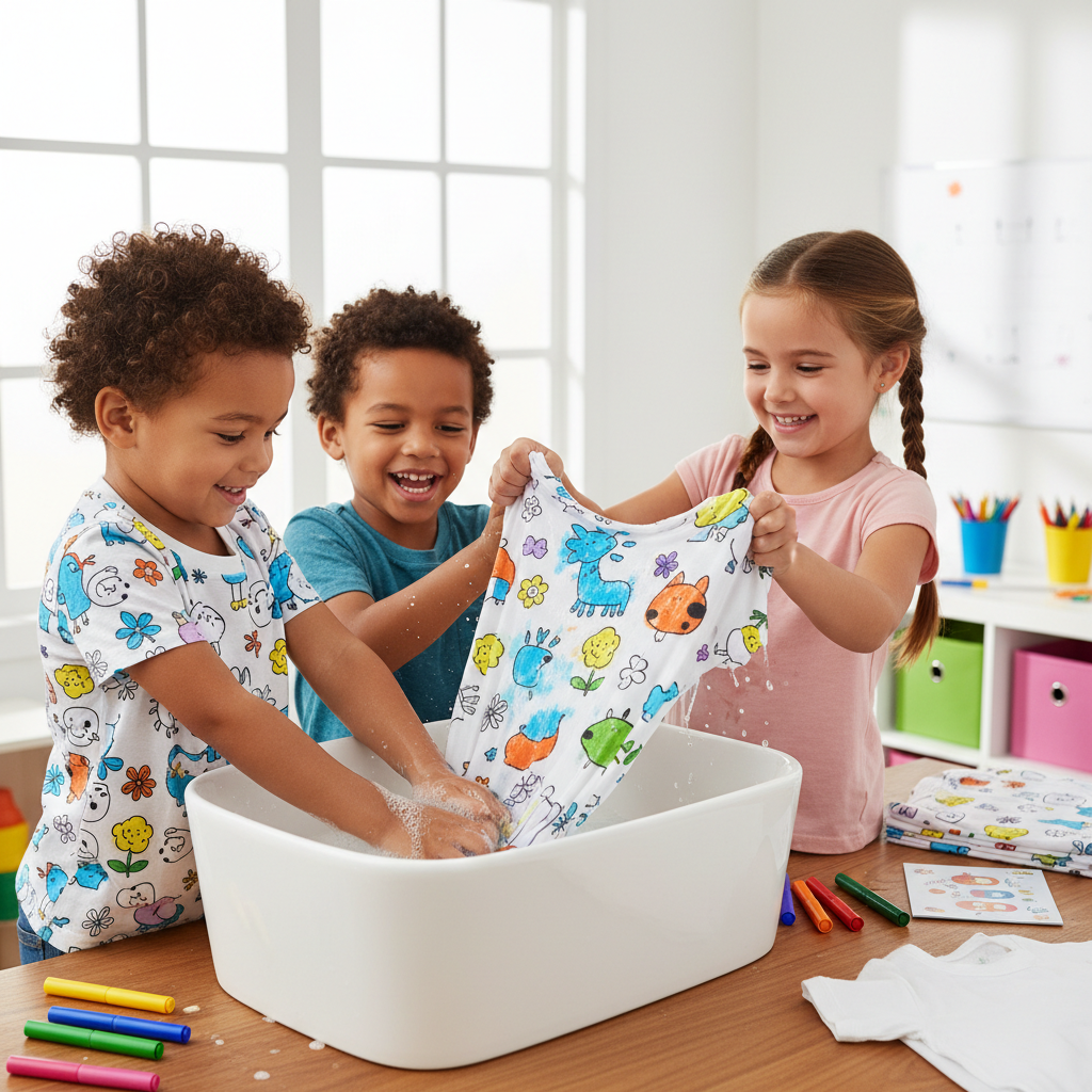 Washable Coloring T- Shirt with Pens